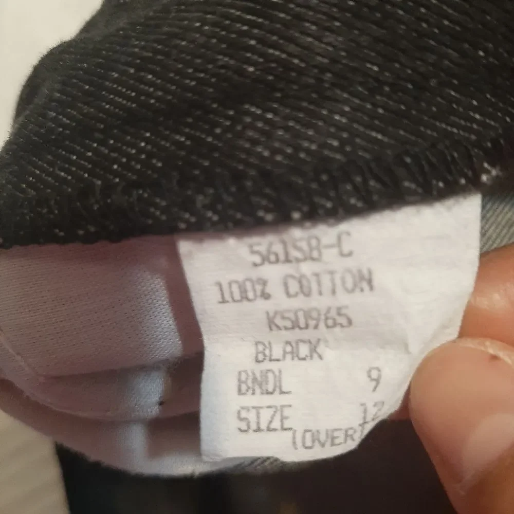 I.C Isaacs Modest Denim Black Maxi Skirt Pocket Size 12